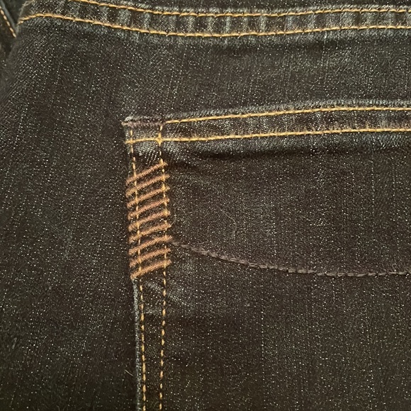 Paige Dark indigo 31 inch boot flare jeans . Excellent cond. 9 1/2 inseam 13 bck - Picture 2 of 6